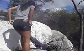 Shitting on top of some rocks
