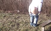 Amateur wife pooping outdoor