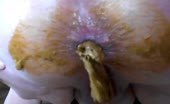 Eating an apple while pooping on the bed