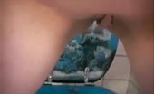 Brunette amateur teen did a real mess in the toilet