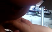 Hairy young girl pooping while spreading legs