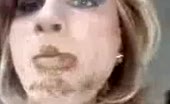 Amateur girl shitting in close up