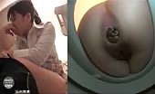 Two Japanese girls pooping by turn