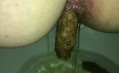 Big brown turd from tight ass