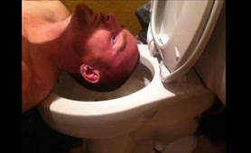 Ginger Man Pisses Over the Bowl and Shits at the Same Time