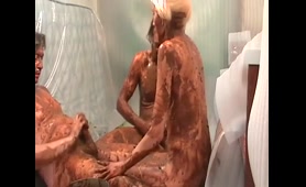 Six Russians Shit and Piss in a Shower Threesome