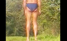 Man Shits in Grass While Wearing Bikini Bottom