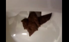 Nude Man Squats and Pisses on His Fresh Poop
