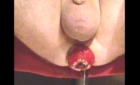 Blonde Squirts Piss on Her Ass in Bedroom