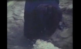 Blonde Dumps a Load of Crap Outside