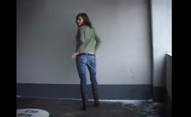 Brunette Babe Pisses and Shits