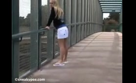 A Babe unleashes a stream of urine on the bridge