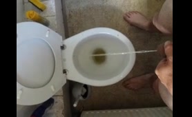Gay Guy Pees in Toilet