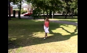 Sexy Chick Pees Under Her Skirt