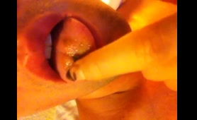 Woman Licks Shit Off Finger