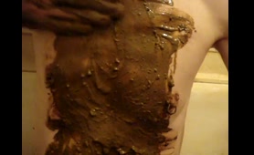 Woman Rubs Her Shit on Belly