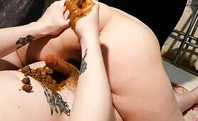 Slut Gets Dumped with Crap on Her Back