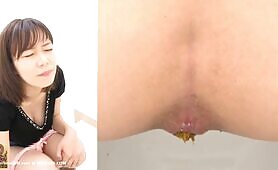 Babe Bends Over to Take a Dump at Home