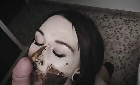 Babe Licks Own Shitty Tongue