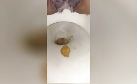 Hottie Craps a Thick Load Down Toilet