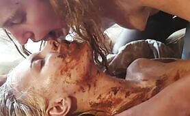 Dirty Babe Covered in Shit