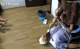 Dirty Chick Gets Hosed Down with Poop