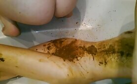 Woman Craps on Guy's Dick