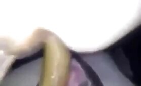 Slut Drops a Nasty Load on His Cock