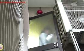 Sexy Babe Dumps a Load Near Machinery